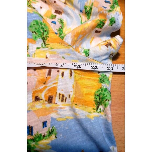 Cynthia Rowley Women's tee Size 2X 100% cotton Short Sleeve Greek Island Print - Picture 4 of 10